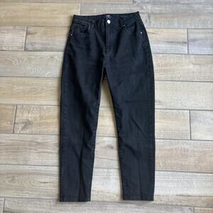Cotton:On Women's Size 10 Stretch Mom Jean Black Denim High Rise